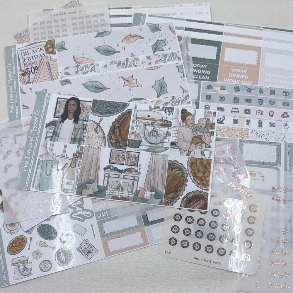 Pink Diamond Planner Co. Planner Sticker Set- Thanksgiving New